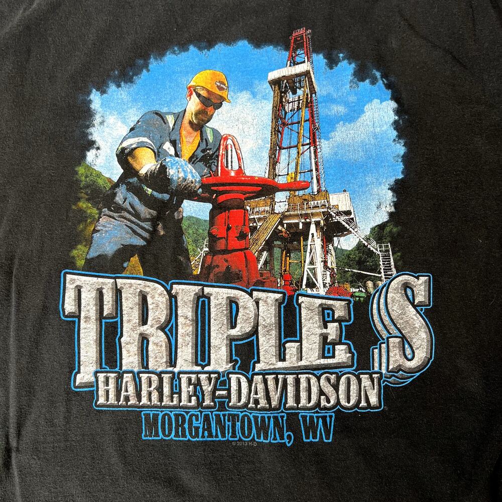 Harley-Davidson Ready to Ride Biker Babe Morgantown WV 2014 Graphic T-Shirt L - Picture 8 of 11